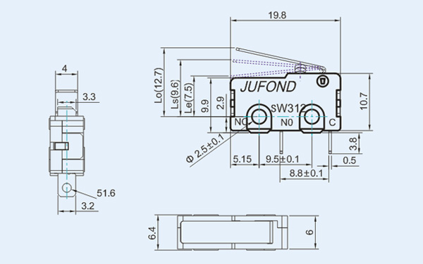 SW312系列微动开关08-1尺寸图
