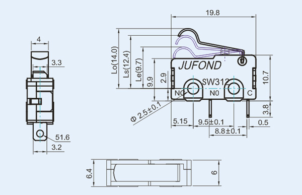 SW312系列微动开关08-2尺寸图