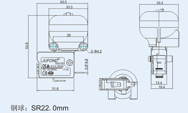 SW315D系列微动开关17-2尺寸图