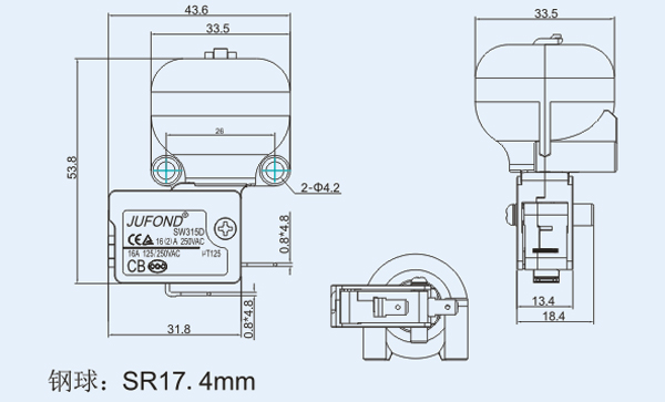 SW315D系列微动开关17-4尺寸图